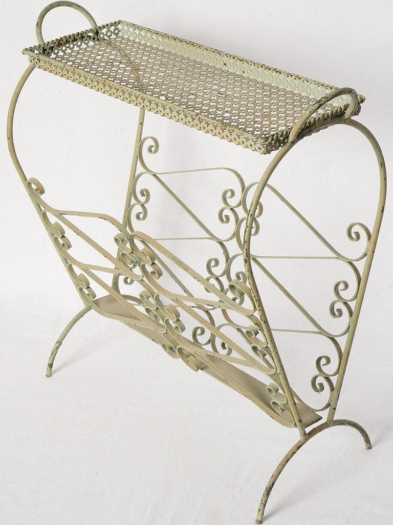 Antique patina magazine rack