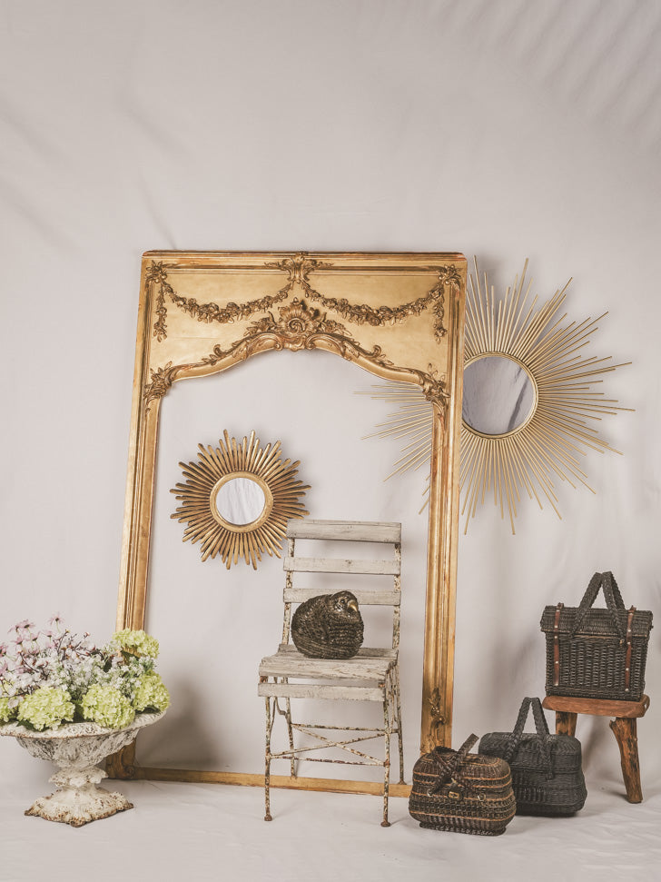 Charming, sculptural 1800s gilded frame