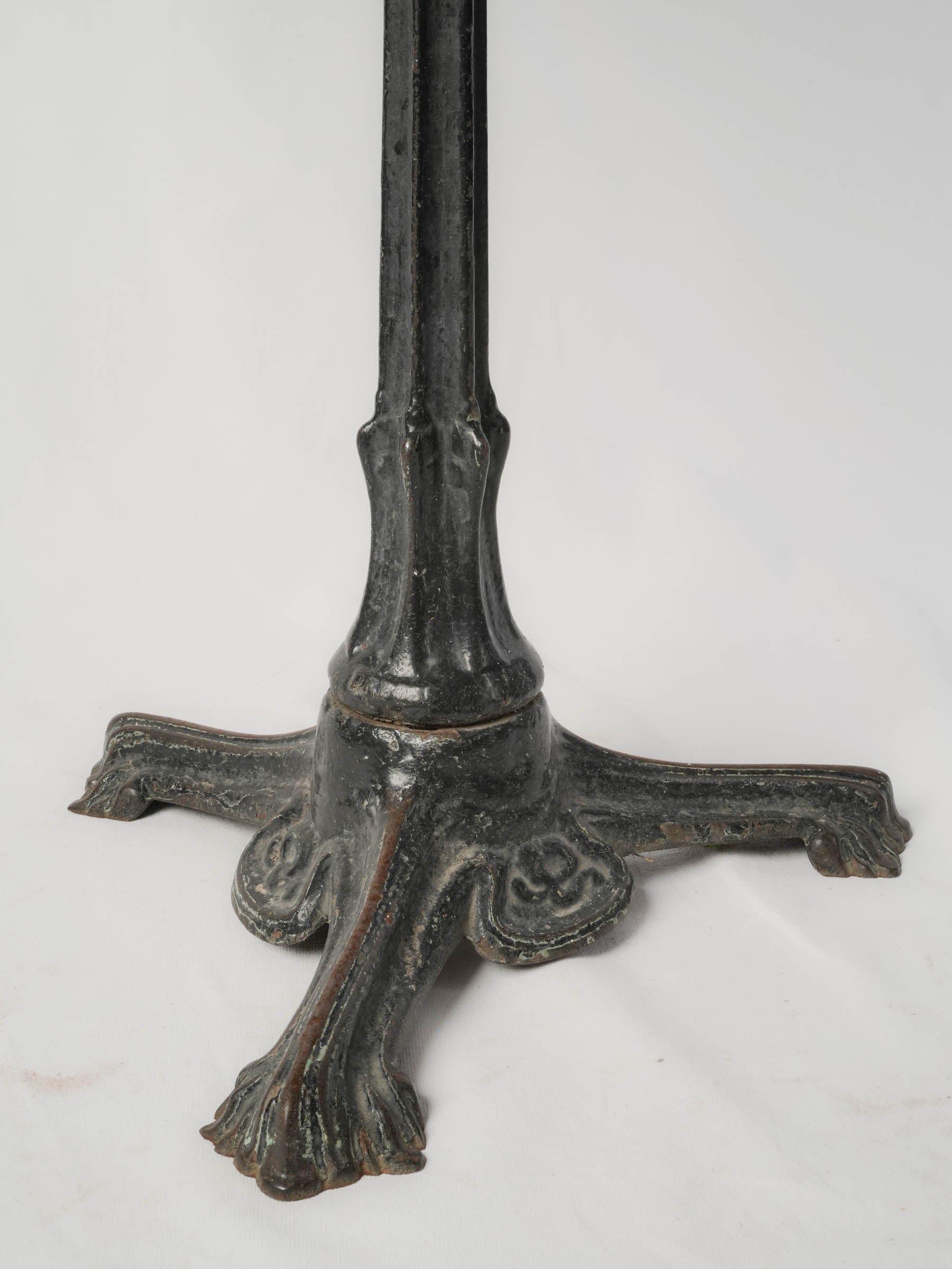 Timeless Bistro-Style Table w/ Art Nouveau Cast Iron Base and Polished Granite Top - 24½" diam.