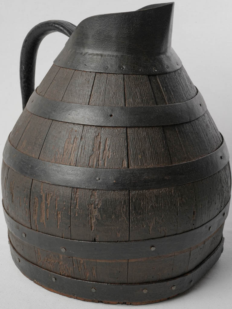 Vintage French wooden wine pitcher
