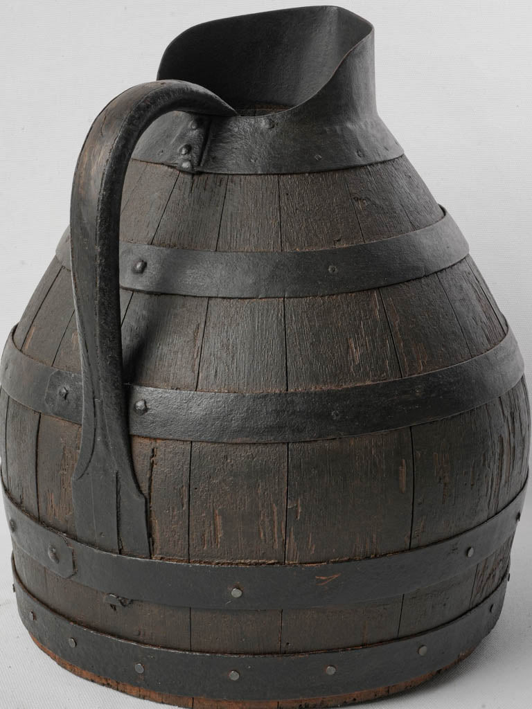 Rustic barrel-shaped rustic pitcher