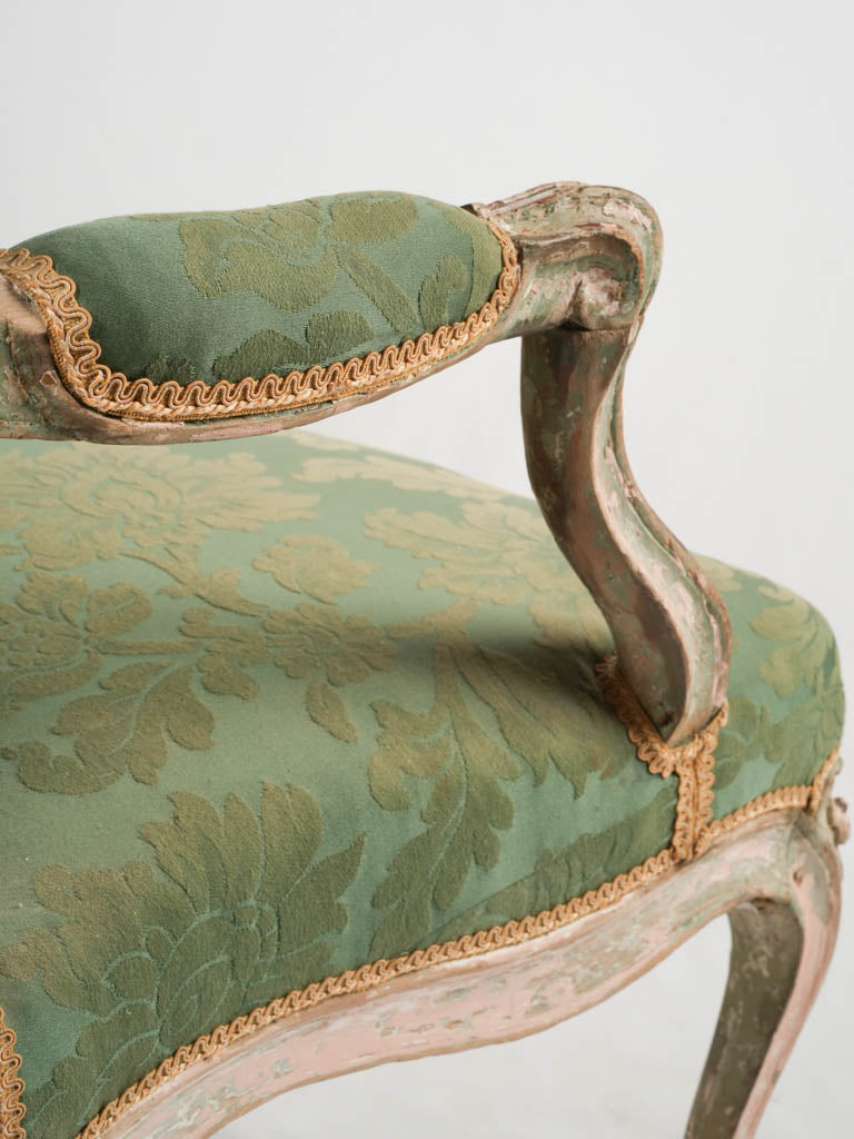 Louis XV chateau green settee