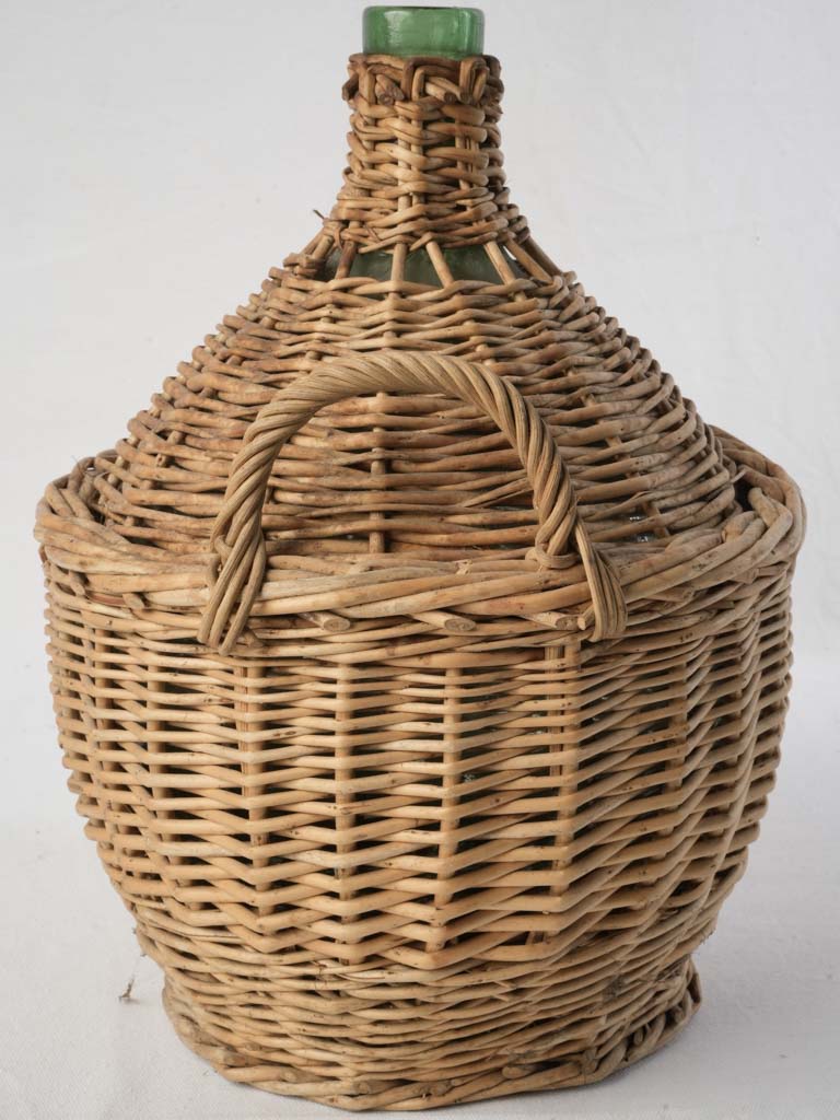 Aged collectible wicker basket jar