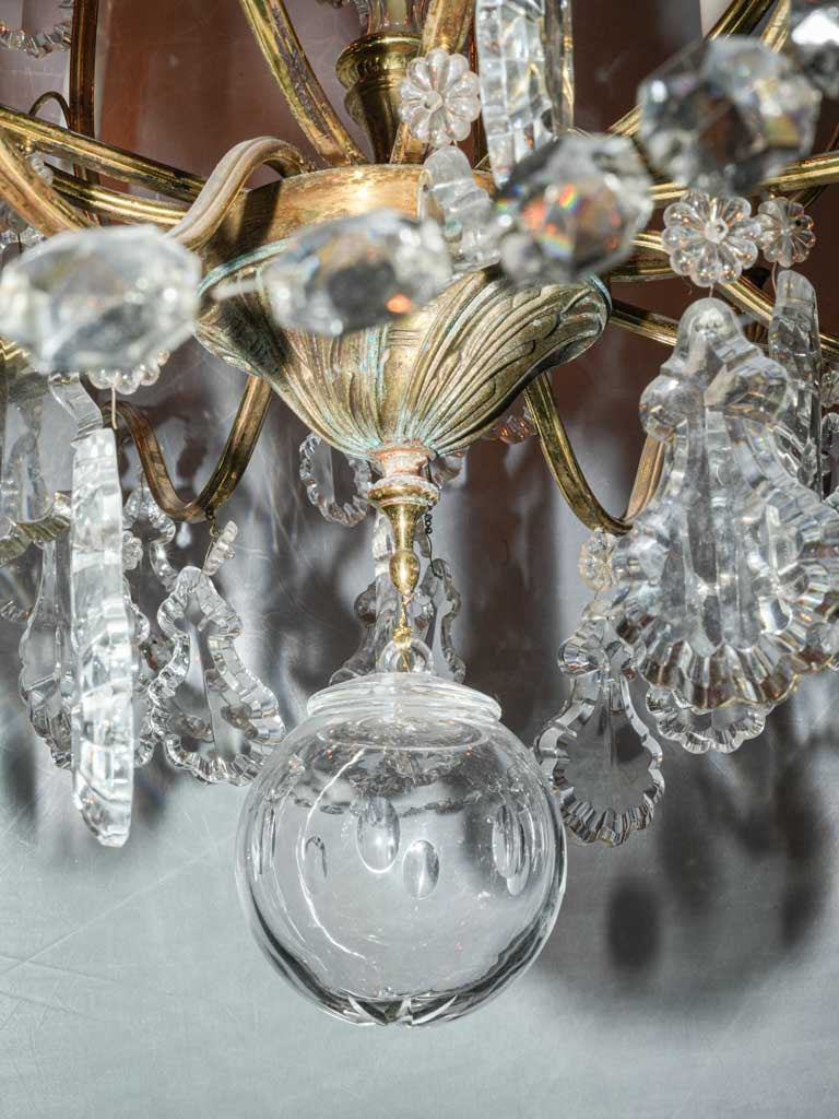Luxurious gilded two-tier light fixture