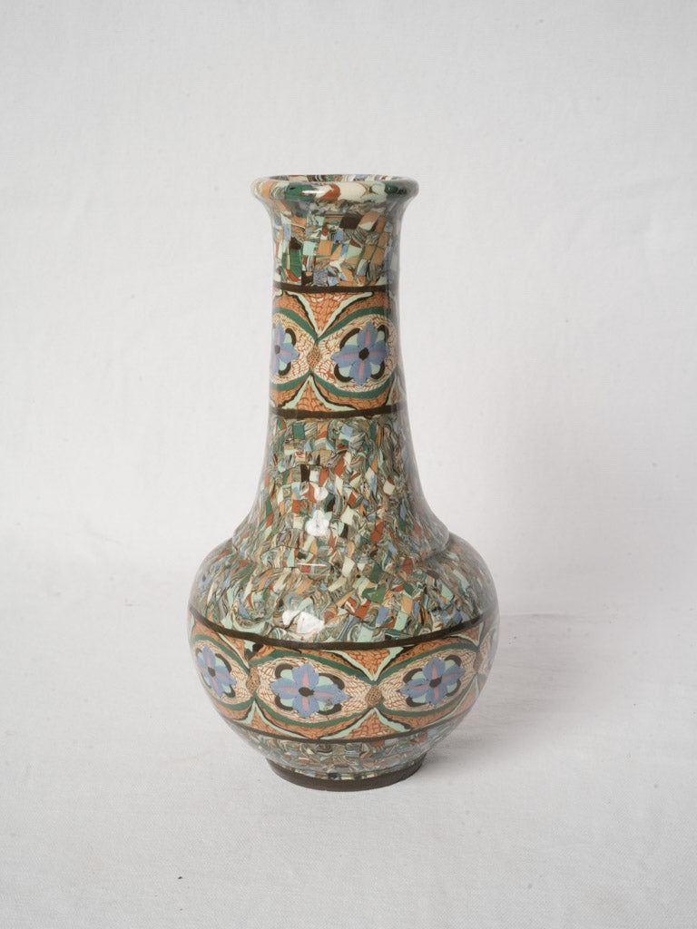 Art Deco Vase by Jean Gerbino Vallauris - 12½" w/ Intricate Neriage Mosaic