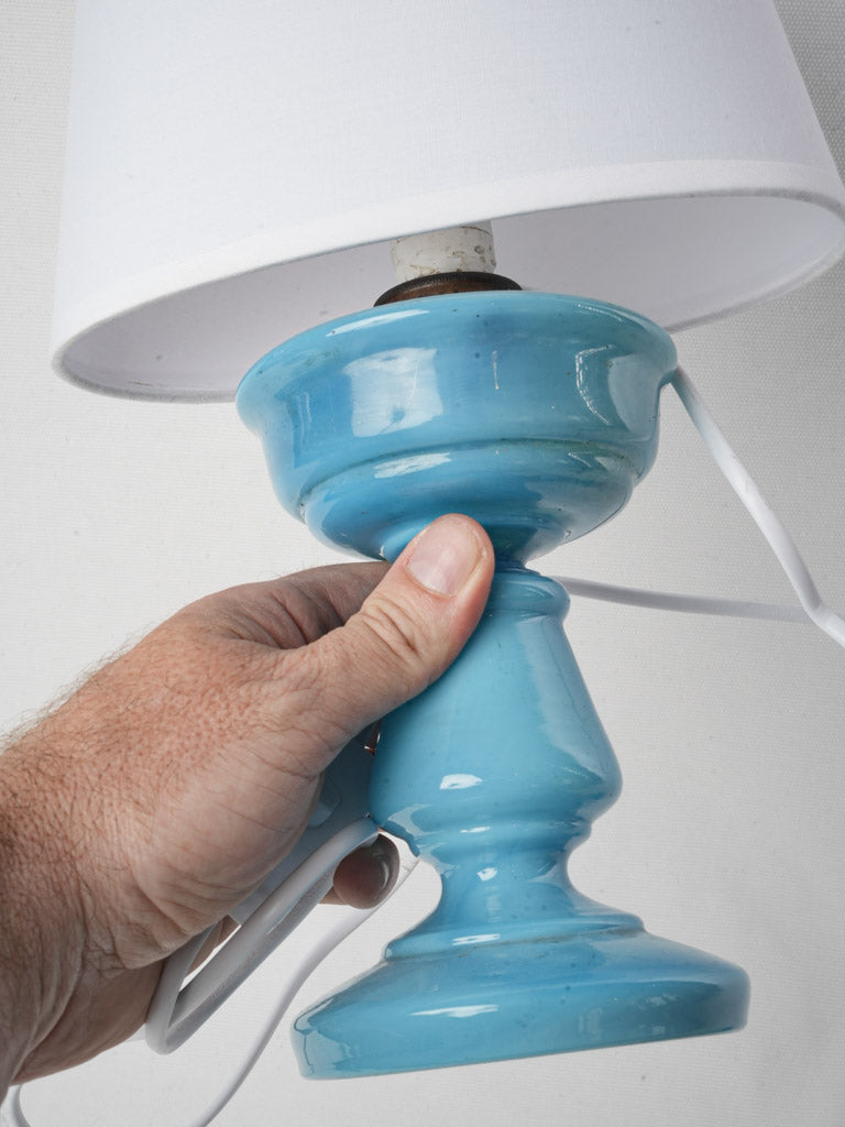 Subtle variations antique opaline lamps