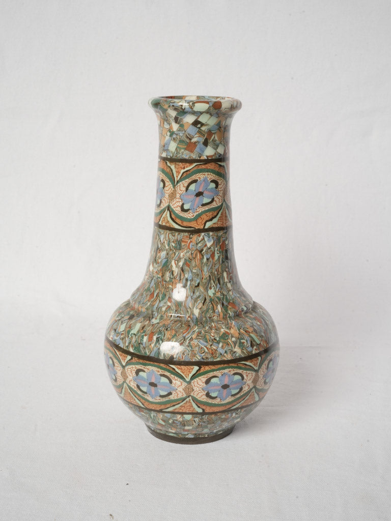 Art Deco Vase by Jean Gerbino Vallauris - 12½" w/ Intricate Neriage Mosaic