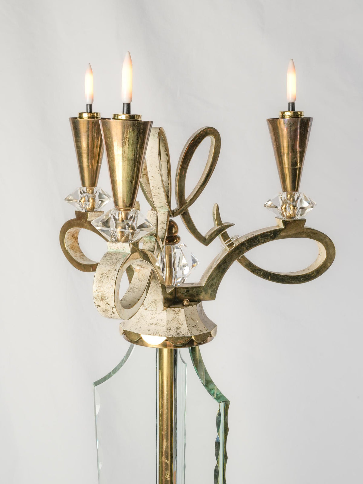 1930s French Art Deco Floor Lamp in the Style of Marius Ernest Sabino - 63"