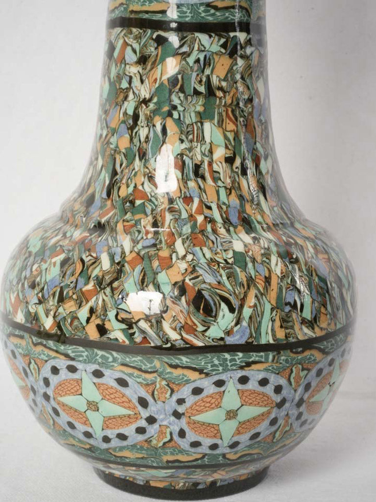 Unique floral geometric ceramic vase