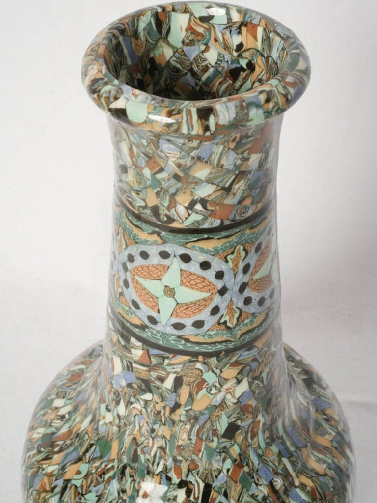 Stunning glazed terracotta ceramic vase