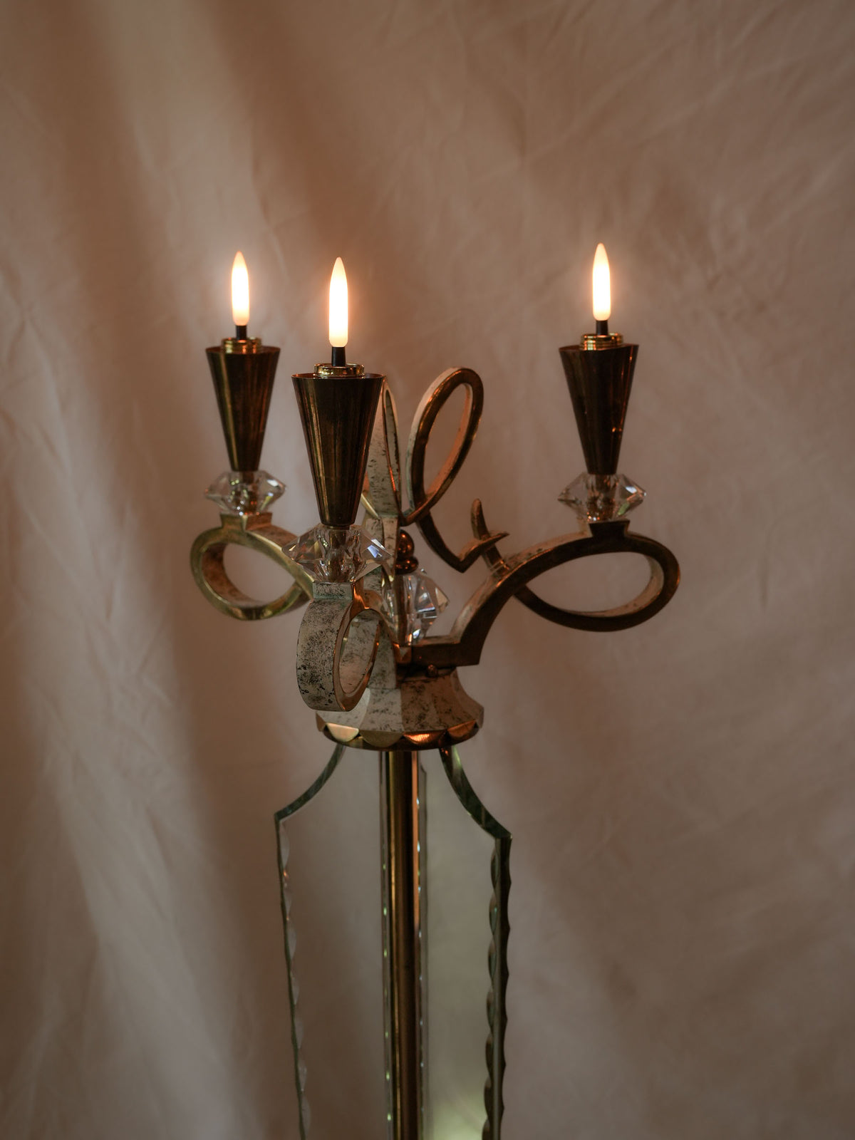 1930s French Art Deco Floor Lamp in the Style of Marius Ernest Sabino - 63"