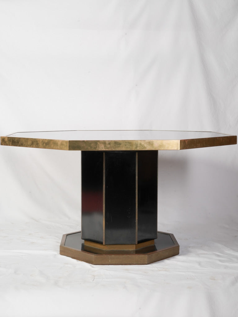 Retro brass-accented dining table