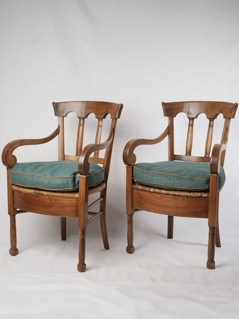 Set Of Six Early 19th Century Provincial Armchairs W/ Rush Seats