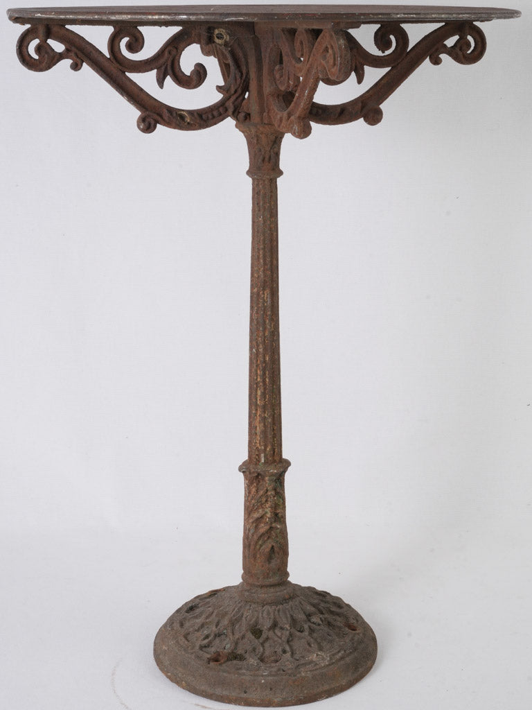 Rustic, historic metal outdoor table