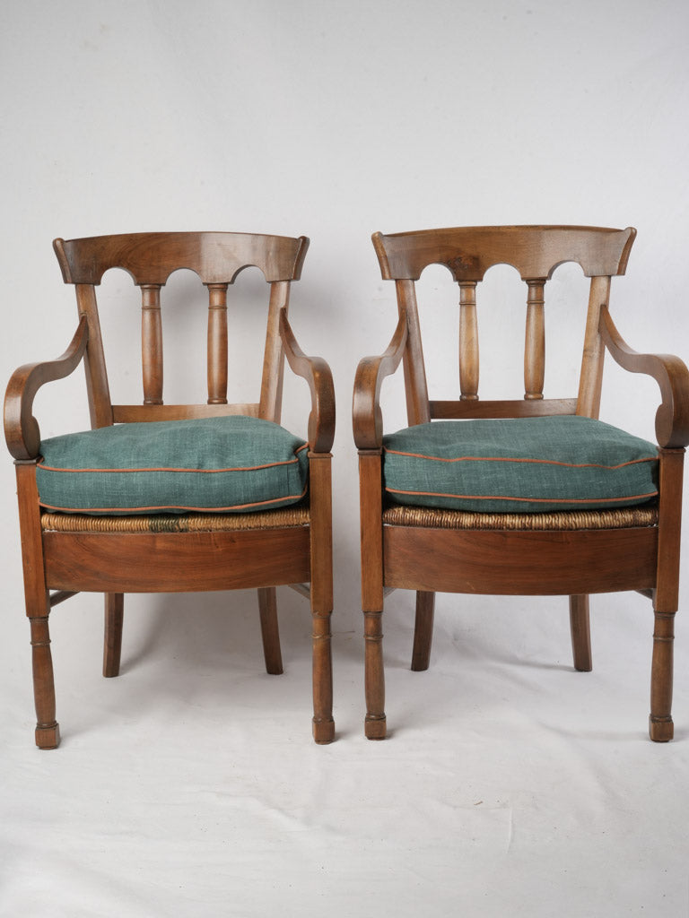 Set Of Six Early 19th Century Provincial Armchairs W/ Rush Seats