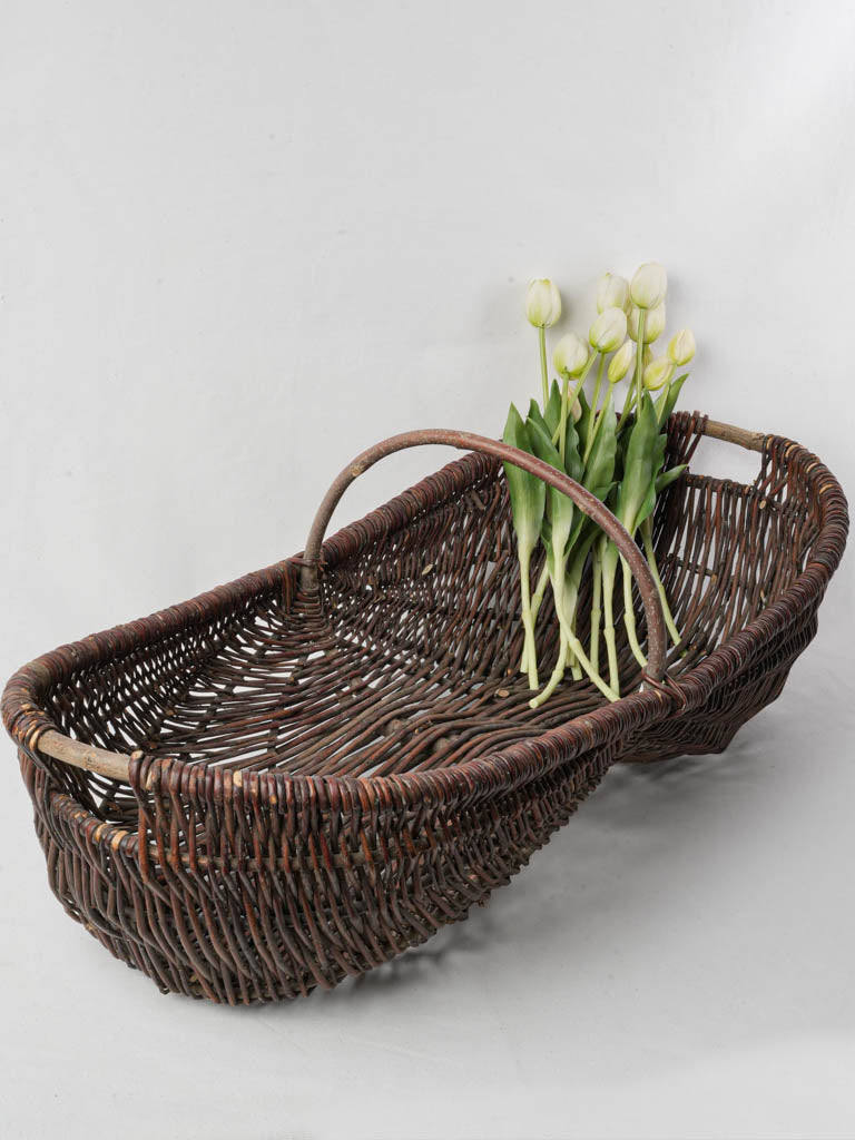 Antique Burgundian wicker basket
