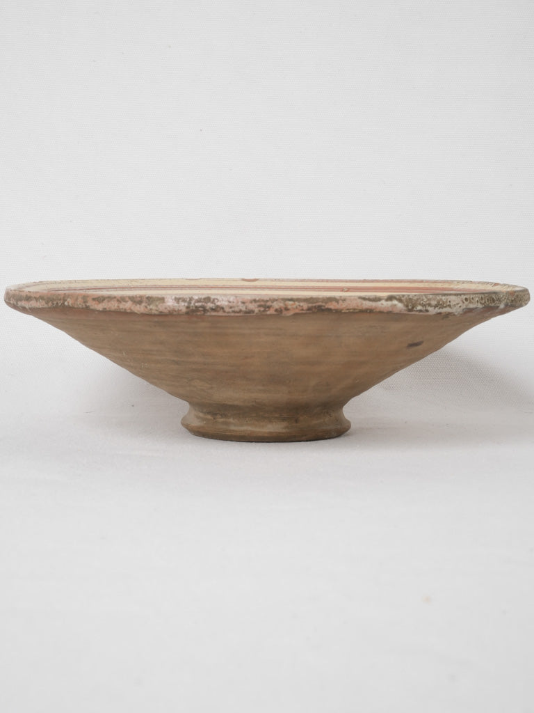 Rustic antique French terracotta footed bowl