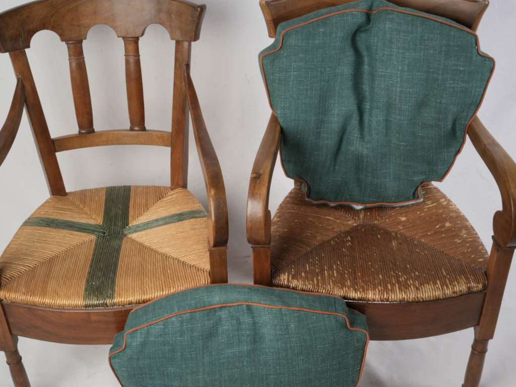 Set Of Six Early 19th Century Provincial Armchairs W/ Rush Seats