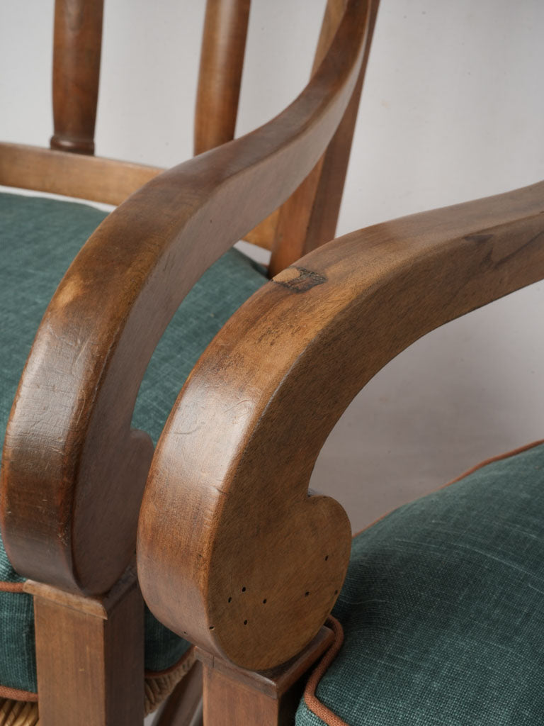 Set Of Six Early 19th Century Provincial Armchairs W/ Rush Seats