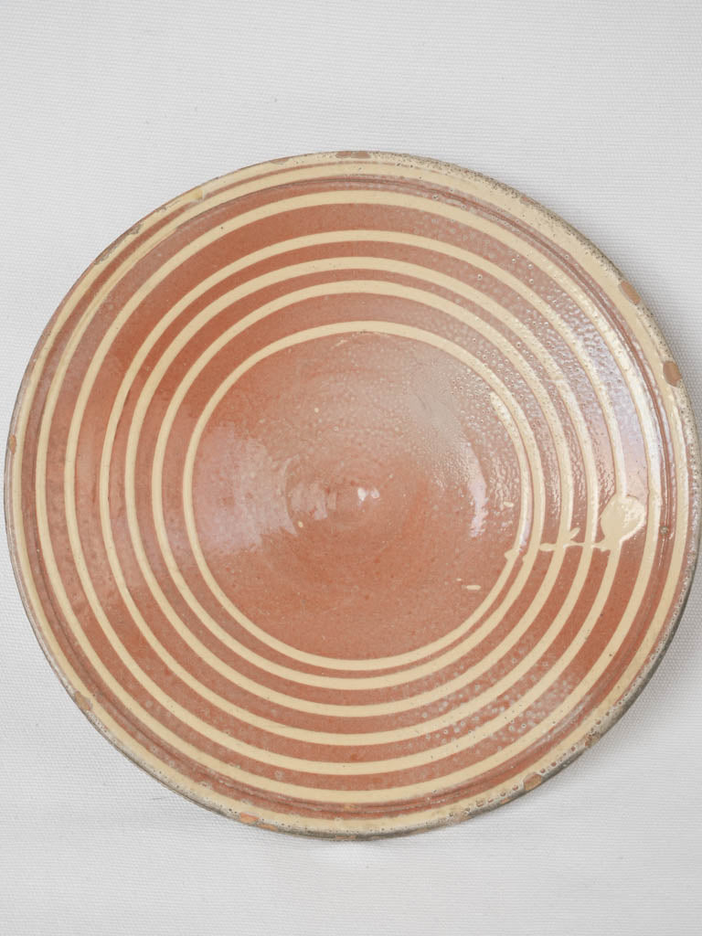 Vintage French maroon glazed terracotta bowl