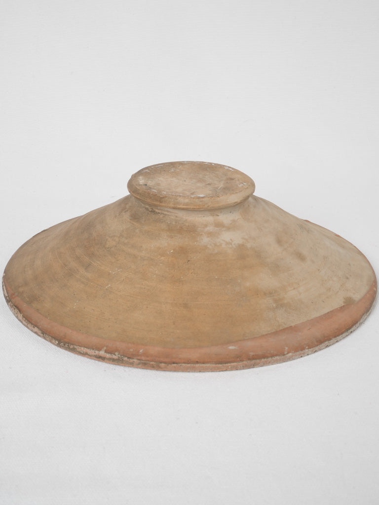 Antique French slipware omelet plate with swirl