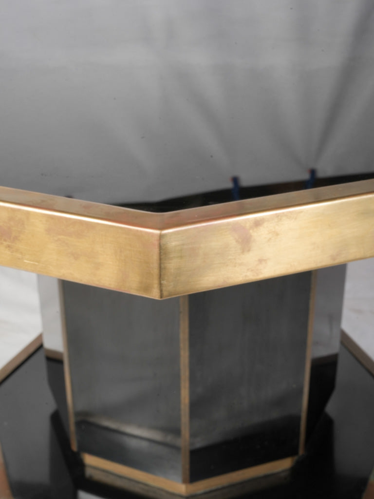 Contemporary tinted glass dining table