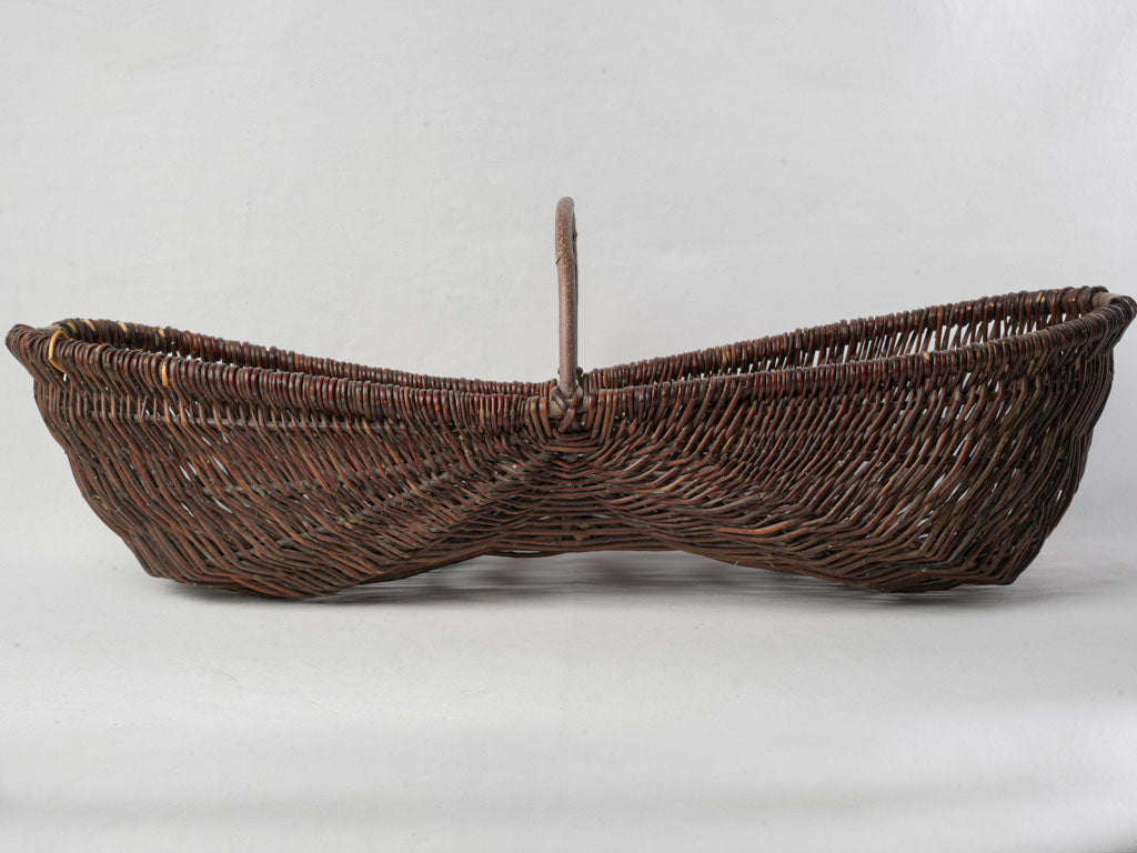 Patinated collectible wicker basket