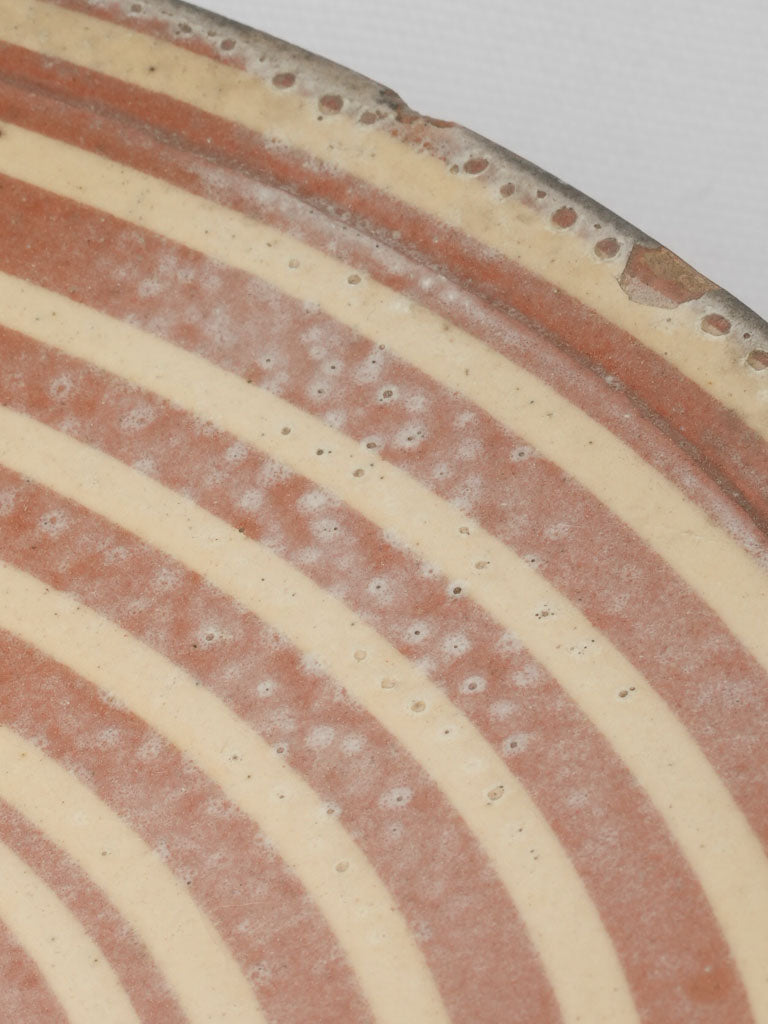 Distinctive antique French slipware omelet plate