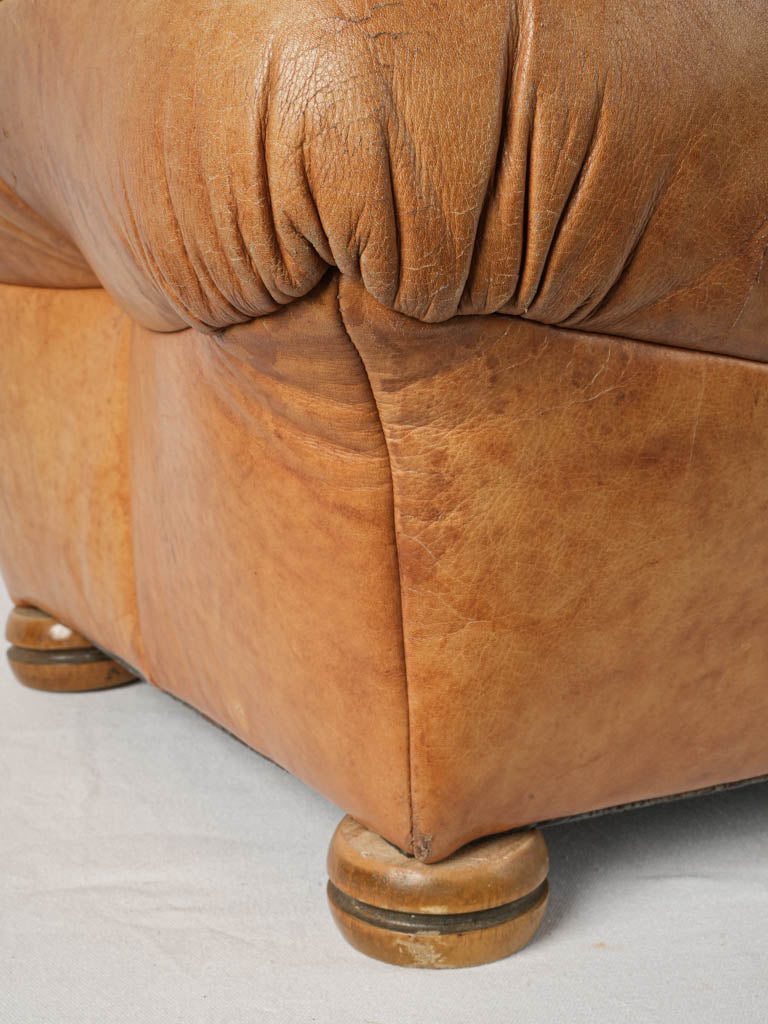 Functional 1980s Italian leather footrest