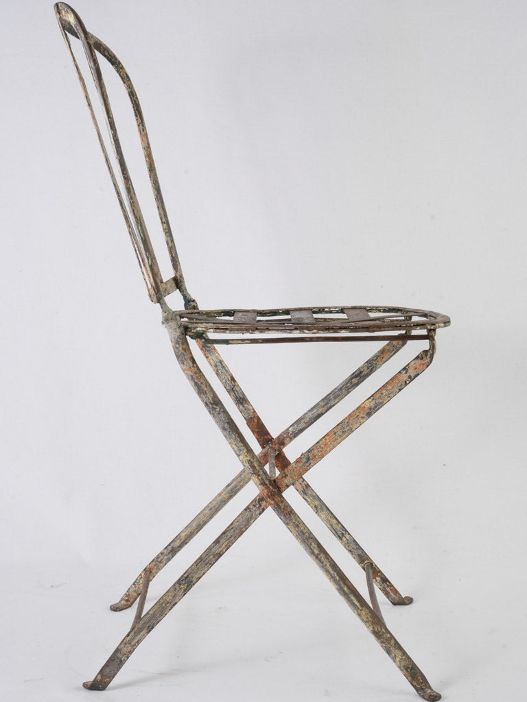 Elegant aged metal patio seats
