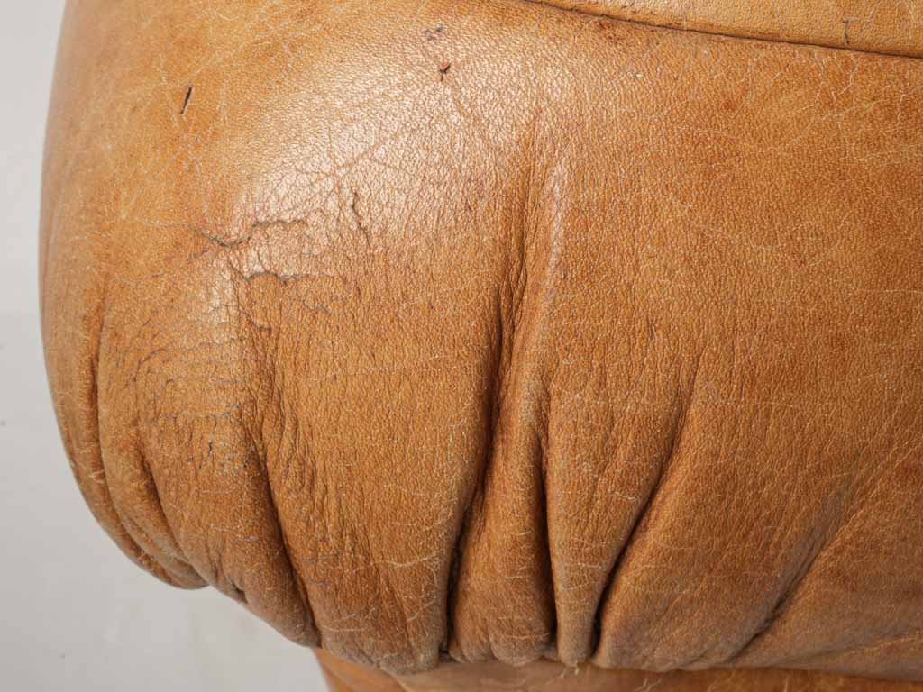 Casual Italian leather footstool