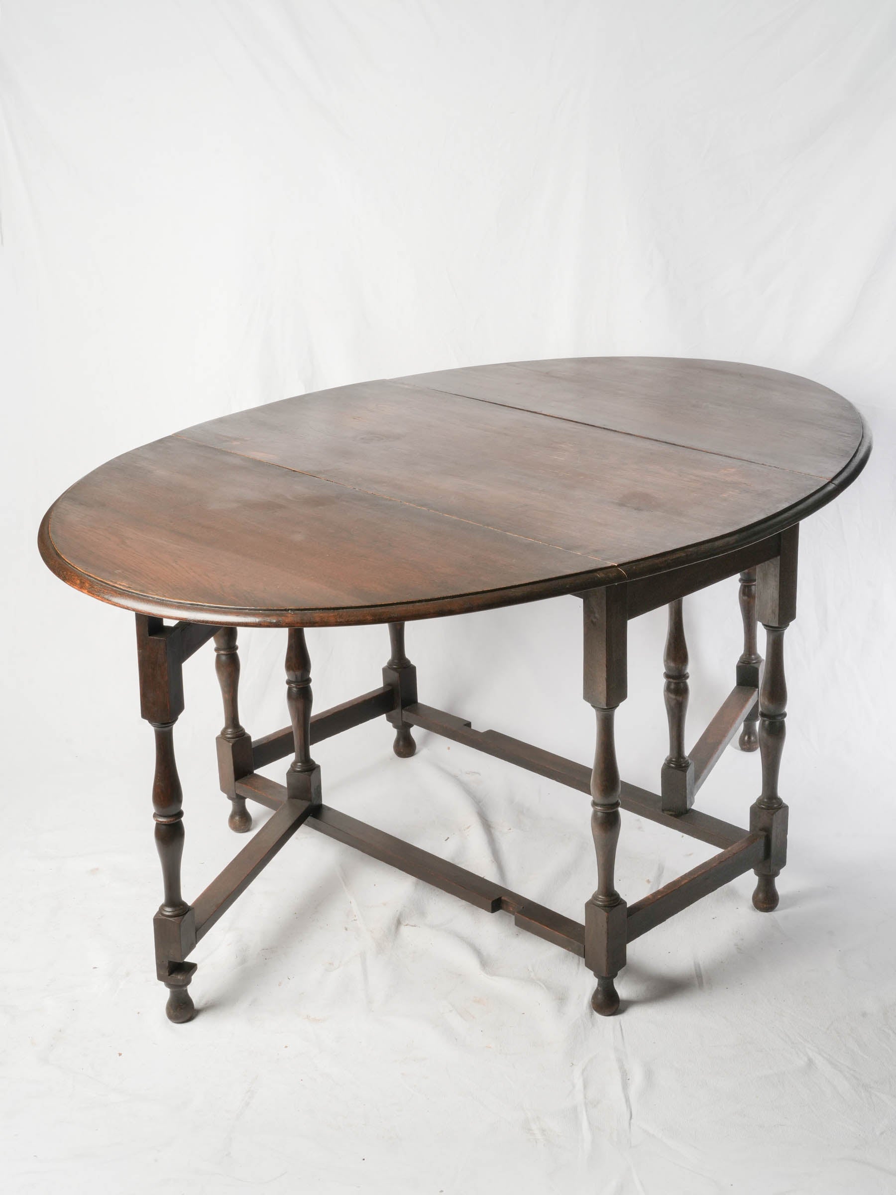 Dark-finish oak vintage table