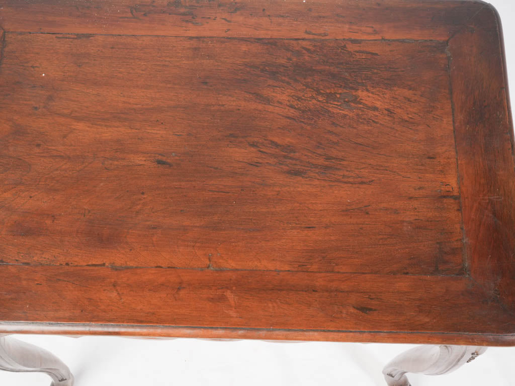 Elegant 18th Century Louis XV Walnut Side Table W/ Carved Hoof Feet and Warm Patina - 32¼" x 20¾"