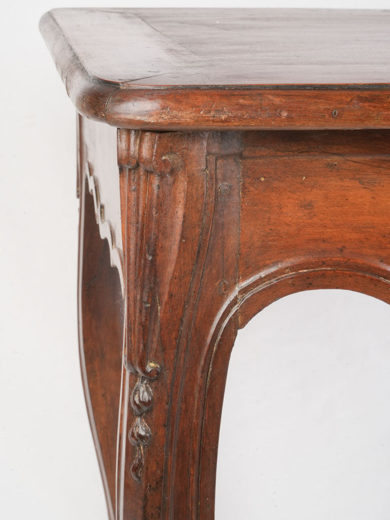 Elegant 18th Century Louis XV Walnut Side Table W/ Carved Hoof Feet and Warm Patina - 32¼" x 20¾"