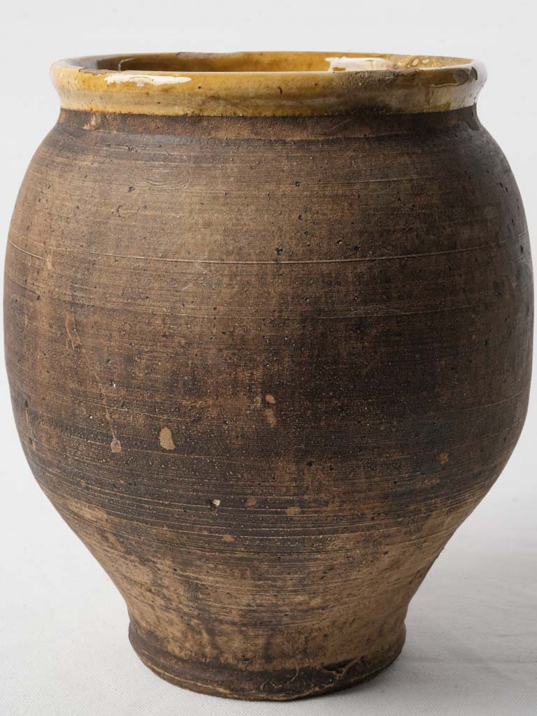 Rustic antique terracotta confit pot