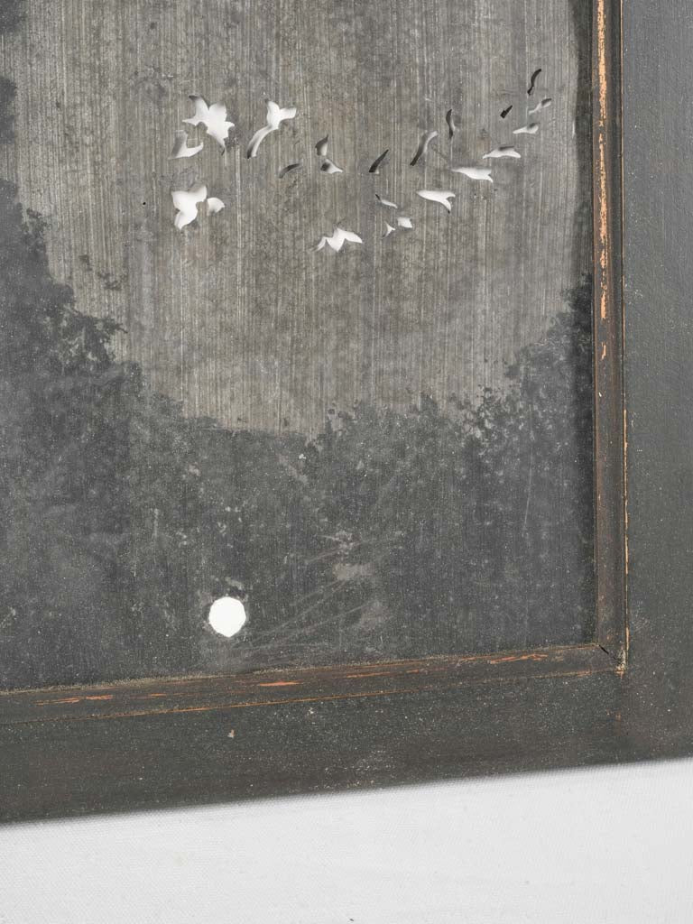 Pair of 1950s French Industrial Zinc Stencils in Wooden Frames - 33¾" x 16¼"