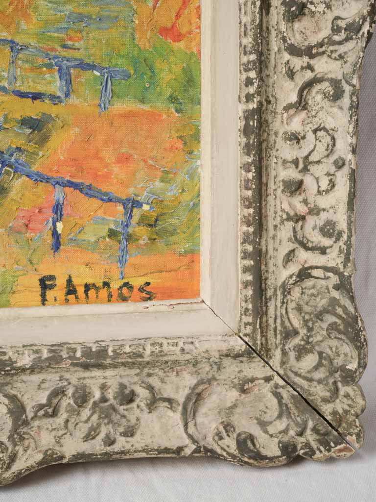 Vintage hand-carved wooden frame