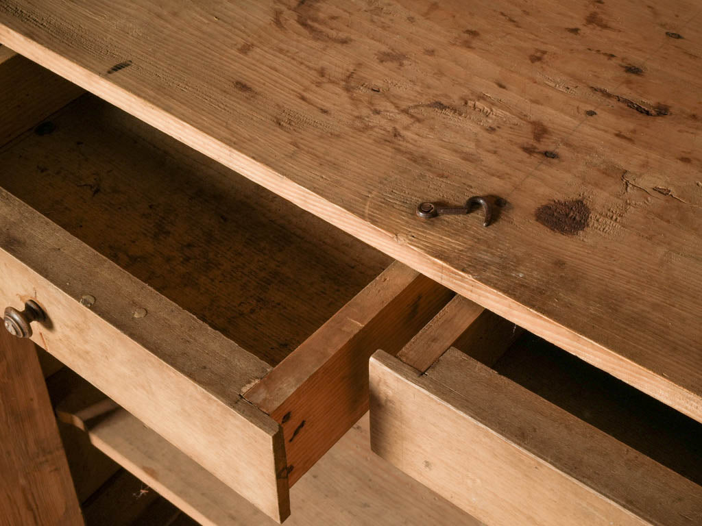 Warm-toned pine storage cupboard