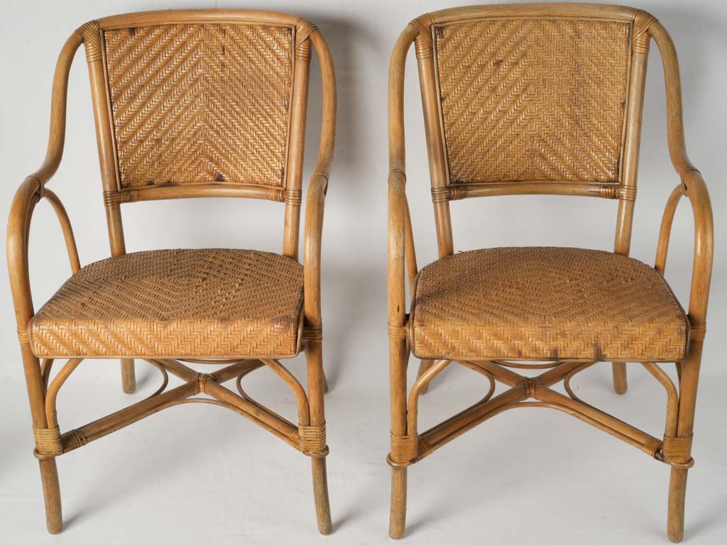 Rustic Rattan Dining Chairs
