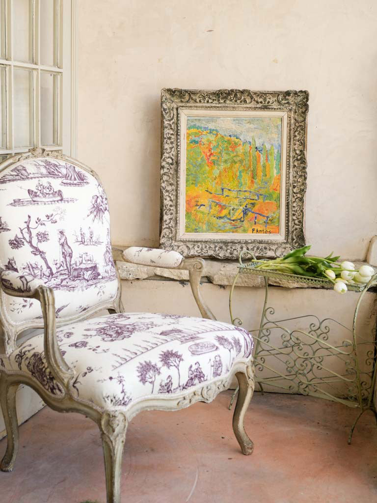 Expressive textured canvas painting