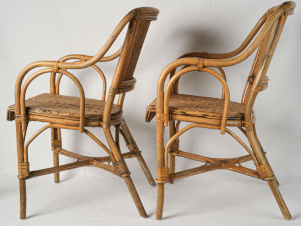 Sophisticated Woven Leather Armchairs