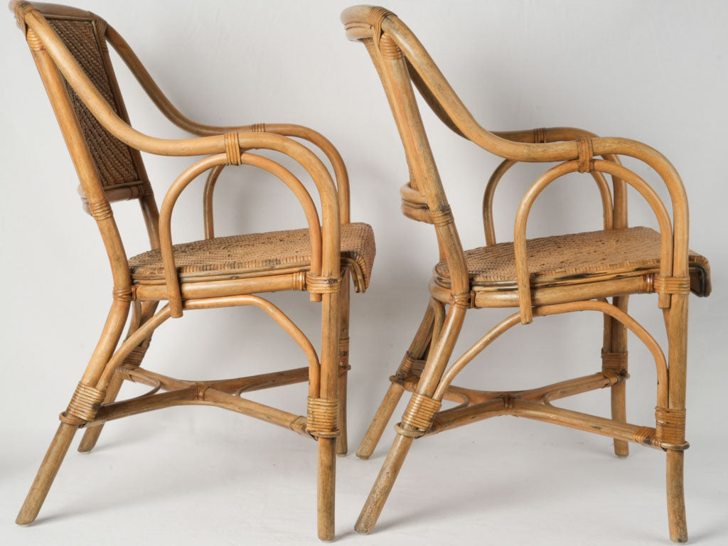 Timeless French Woven Leather Chairs
