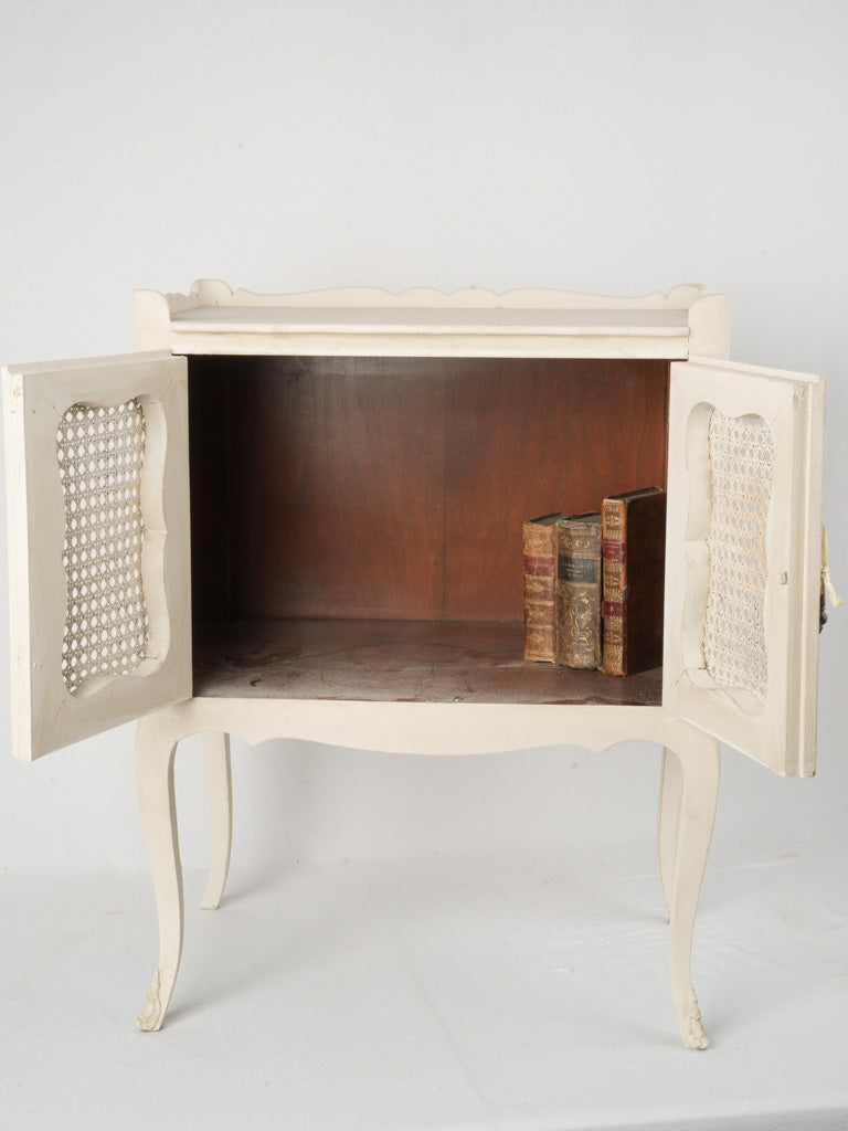 Distressed creamy finish bedside table