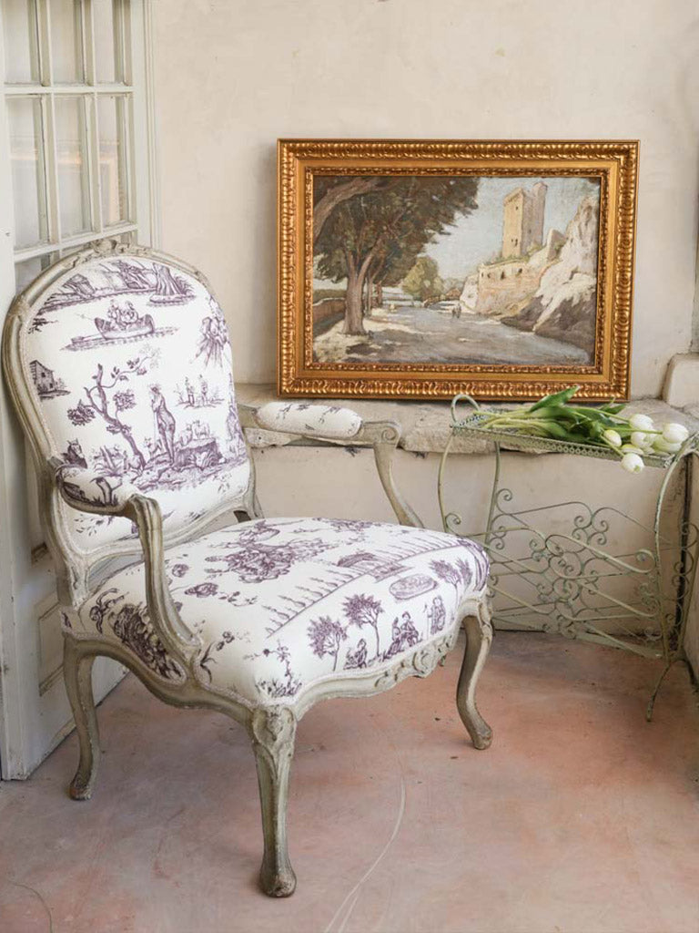 Authentic Louis XV open armchair