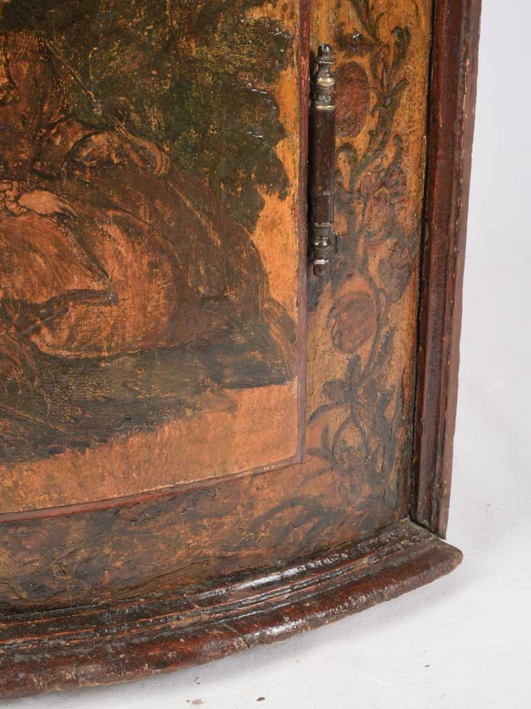 Striking 18th Century Italian Corner Cabinet in Lacca Povera - 48"