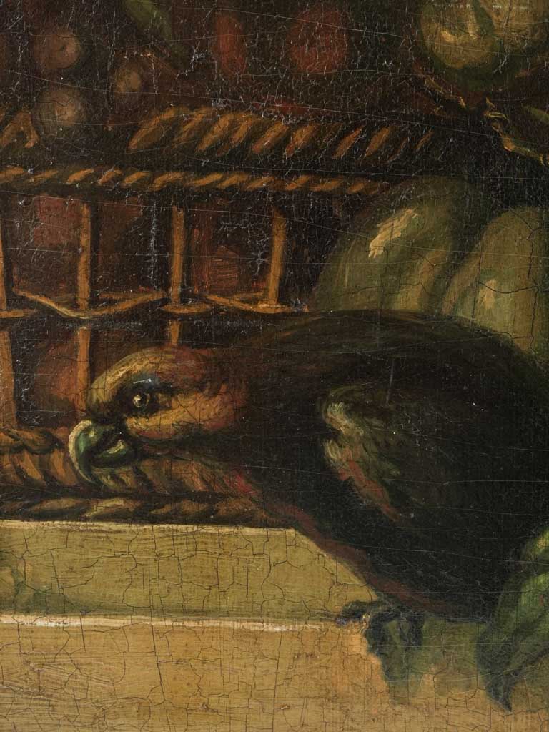 Dynamic Bird and Fruit Oil Painting