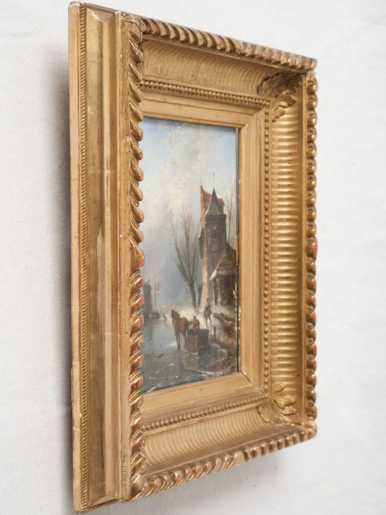 Crackled patina framed wall art