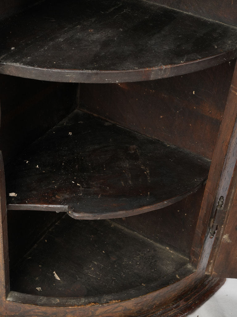 Striking 18th Century Italian Corner Cabinet in Lacca Povera - 48"