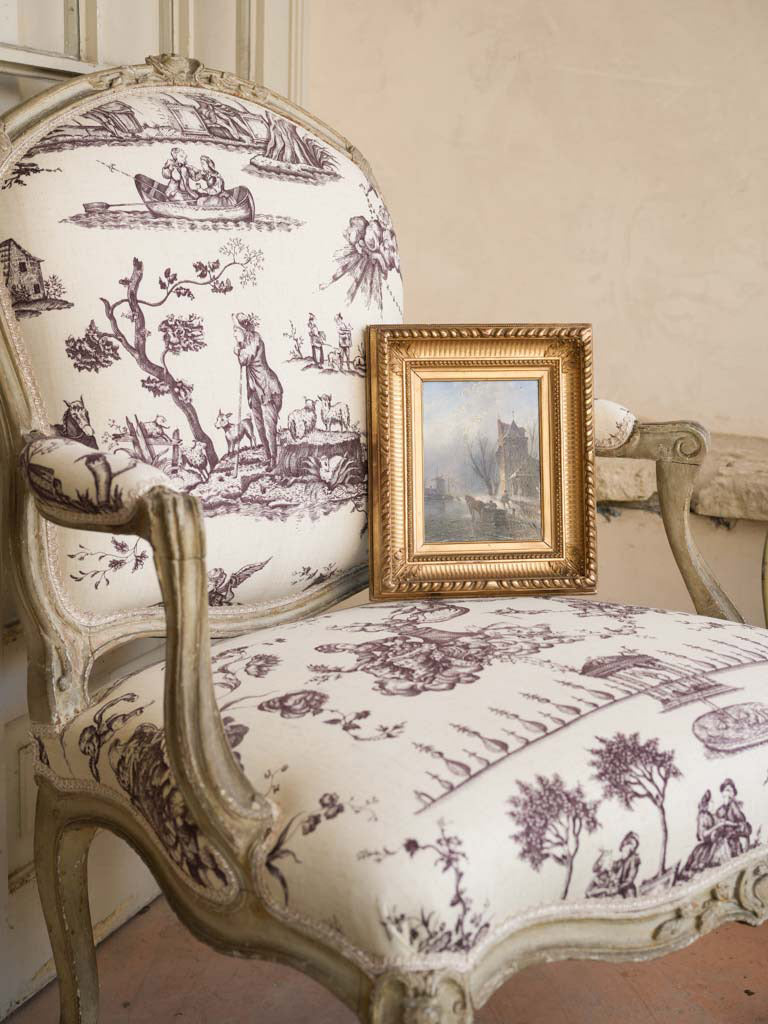 Silvery Romantic winter scene painting
