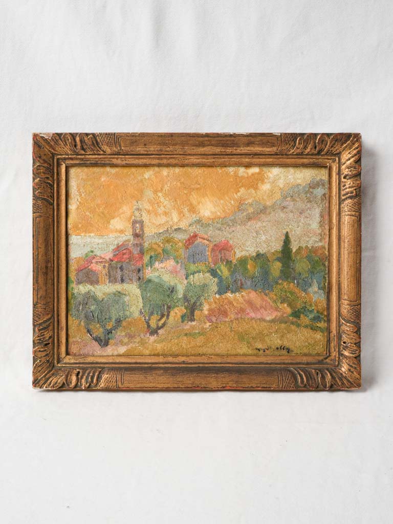 Vibrant Mid-20th Century French Village Scene by Marguerite Allar (1899–1974) - 12½" x 15¾"